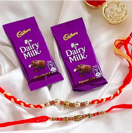 Dairy Milk with set of 2 Rakhi                        